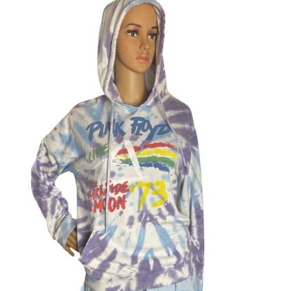 Pink Floyd 73 Dark Side Of The Moon Tie-Dye Hoodie Small Hippie - Picture 1 of 6